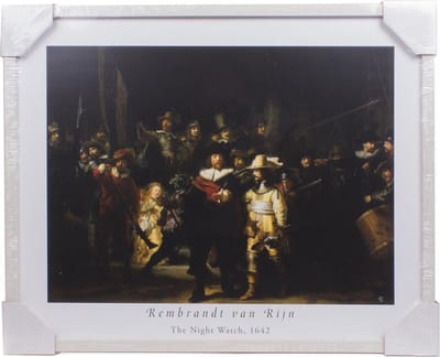 Rembrandt van Rijn Schilderijen met Lijst - 12 verschillende Rembrandt meesterwerken  40 x 50 cm.