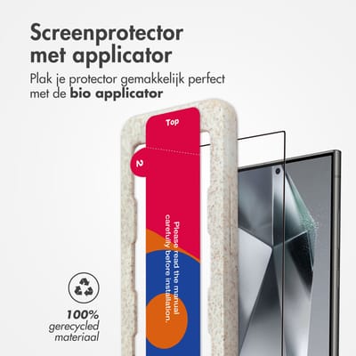 Accezz Screen Protector - Geschikt voor Samsung Galaxy S24 Ultra - Gehard Glas Full Cover Screenprotector met Bio Applicator