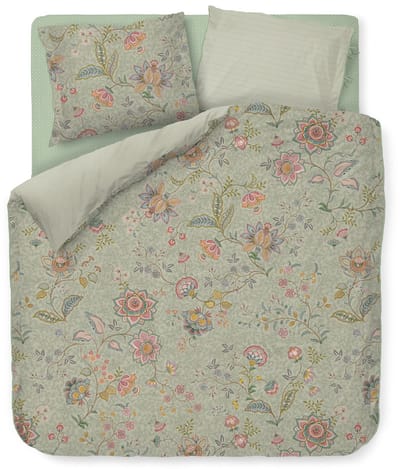 Pip Studio Mumbai Morning dekbedovertrek - Lits-Jumeaux - 240 x 200/220 cm - Licht groen