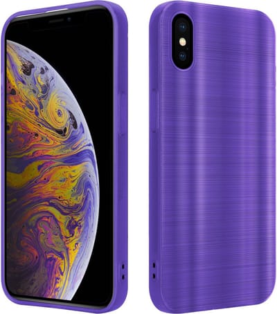 Cadorabo Hoesje geschikt voor Apple iPhone XS MAX in Brushed Paars - Beschermhoes Case Cover van flexibel TPU silicone in Brushed design