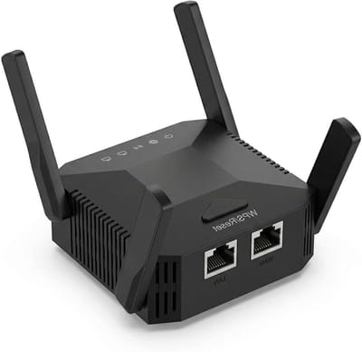 Wifi Versterker - Repeater Booster - Internet Uitbreiden - Dual Band Snelheid - 1200 Mbit/s - Zwart