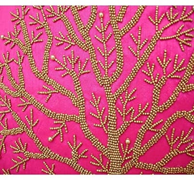 Decoratief Fuchsia Roze Accent Kussenhoes 45 x 45 cm met Natuur & Bloemen Patroon