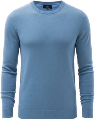 OMBRE Trui - Regular Fit - Viscose - Lange Mouw Lichtblauw XL