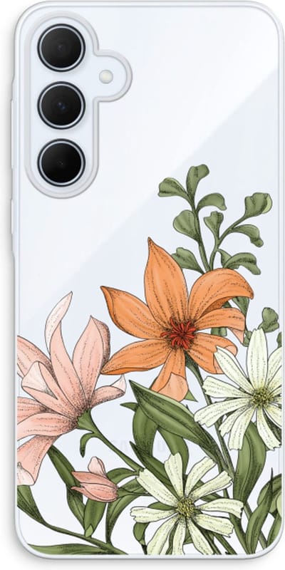 Case Company® - Hoesje geschikt voor Samsung Galaxy A35 hoesje - Floral bouquet - Soft Cover Telefoonhoesje - Bescherming aan alle Kanten en Schermrand