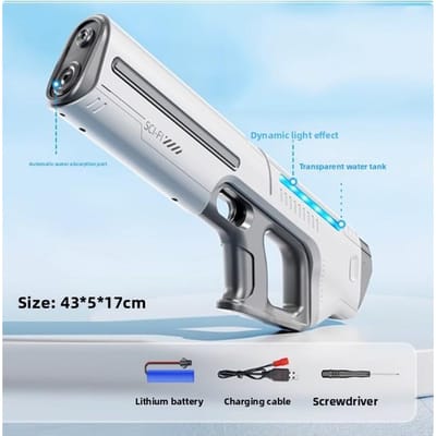 Kinderen Volautomatisch Water Opslag Pistool Grote Capaciteit Elektrisch Water Absorberend Speelgoedpistool Zomer Buiten Water Speelgoed Cadeau wit