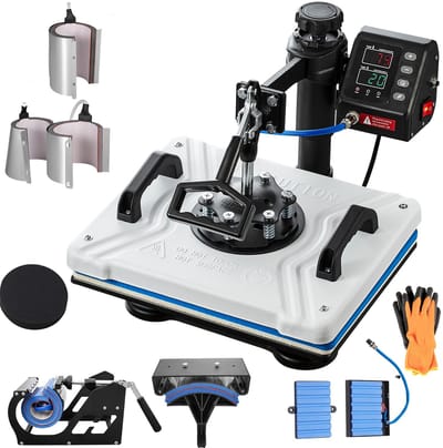 Warmtepers 12x15 inch 10 in 1 1000W Swing Away wit t-shirt sublimatiemachine