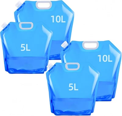 Vouwbare Waterkan, Set van 4, Flexibele Waterkan met Handvat, Herbruikbare Waterfles voor Kamperen, Lichtgewicht en Ruimtebesparend