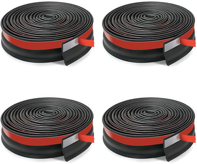 8m Universele Garagedeurafdichting - Eenvoudig te snijden - Dikte Dorpelafdichting - Garagedeur Onderkant Afdichtstrip - Voorkomt Waterinfiltratie- Bladeren- Wind - 4 Stuks