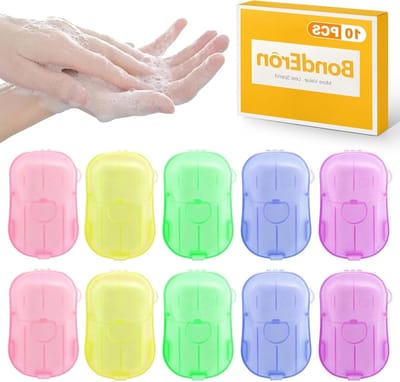 Pack van 200 Mini Zeepbladen van Papier (10 x 20 cm) - Milieuvriendelijk, Draagbaar voor Reizen, Kamperen en Buitenactiviteiten