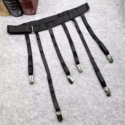 Zwarte Eenvoudige Sexy Jarretelgordel Voor Vrouwen Dijhoge Kousen Verstelbare Elastische Been Kous Jarretelgordel 4/6 Metalen Clips One Size white