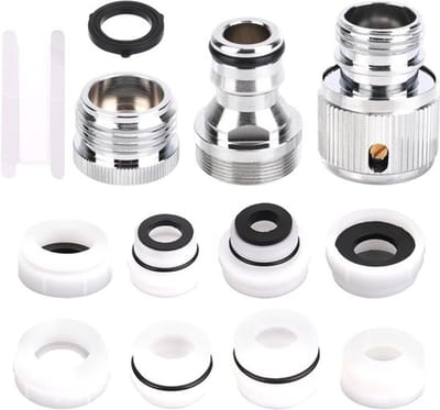 Kraanadapterset voor Gootsteenkraan, Tuinslangadapter, Vaatwasser, Wasmachine - Keuken, Badkamer, Huisdierbad - Snelkoppeling - Tuin - Doucheslang - 3 Pack