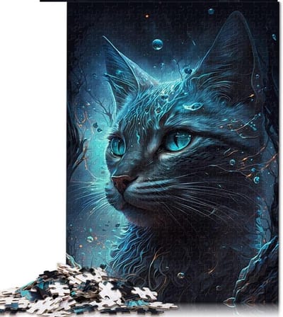 Houten Puzzel - Legpuzzel Kat - Ontspanning Thuis - Uniek Gesneden Stukjes - 50x75cm 1000 Stukjes - Abessijnse Kat