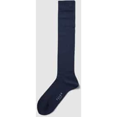 FALKE Tiago lang eenkleurig fil d'Ecosse katoen kniekousen heren blauw - maat 39-40