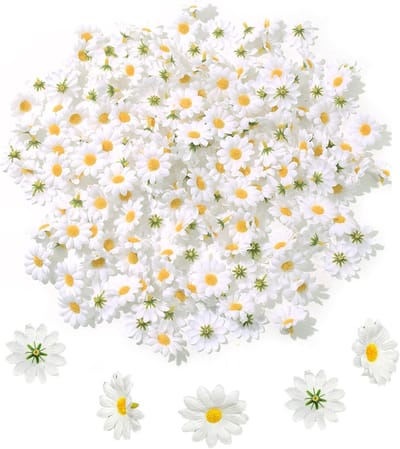 200 Stuks Neppe Bloemhoofden - Zijde Gerbera en Margriet Bloemhoofden voor DIY Kransen, Decoratie en Bruiloften