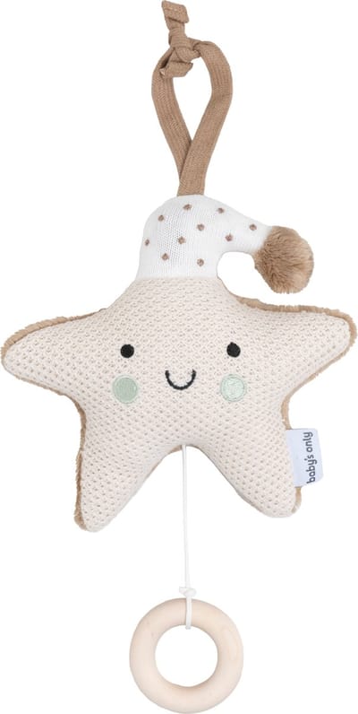 Baby's Only Muziekdoos Ster Heaven - Baby Muziekdoosje - Speeldoosje - Voor jongens en meisjes - Muziekhanger ster - Clay/Warm Linen - Muziek speelgoed