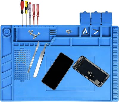Anti-Statistische Soldering Mat 45 x 30 cm met Schaal en Schroefpositie voor Reparatie van Elektronische Componenten en Circuitborden