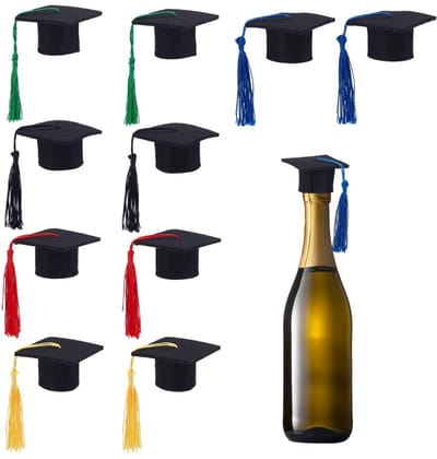Allecto - Afstuderen Cap - Feestbenodigdheden - Kleurrijke Kwastjes - Wijnfles Toppers - Set van 20 - Geschikt voor Feestjes - Multikleur