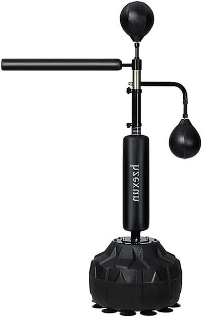 Boksbal Trainer - Ponsbal Bokszak - Reactiesnelheid Verbeteren - 360 Graden Draaibare Stang - 120-210 cm Hoogte - Zwart