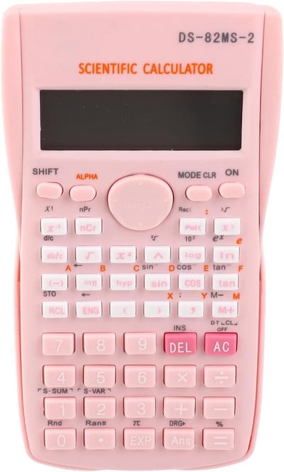 Wetenschappelijke Rekenmachine - Functiecalculator Student - Complexe Berekeningen - 240 Functies LCD - 12 Cijfers - Roze