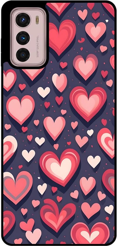 Smartphonica Telefoonhoesje Geschikt voor Motorola Moto G42 met Hartjes Opdruk - TPU Backcover Case With Heart Design geschikt voor Motorola Moto G42