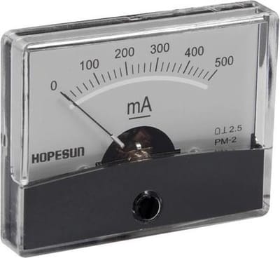 Analoge Paneelmeter Voor Dc Stroommetingen 500Ma Dc / 60 X 47Mm