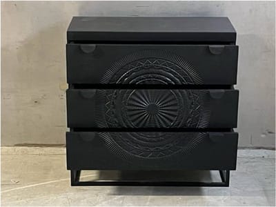 Cabinet carving 3-draw. black