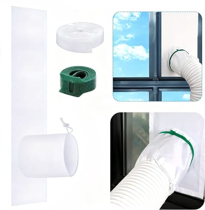 Mobiele Airco Raamafdichtingsset | Universeel Verstelbaar Raamventielafdichting | Waterdicht En Weerbestendig | 25cm Breed Lengte 61-91cm | Energiebesparend | Voor Mobiele Airco En Droger | Eenvoudig Te Installeren Zonder Boren | Cyslmuk®