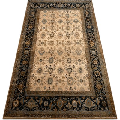 Kleden Rugsx Wollen tapijt OMEGA AVILA Ornament frame cognac 200x300 cm