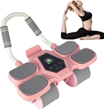 Buikwiel Trainingswiel - Core Trainer - Buikspieren Trainen - Automatische Rebound - 23x20cm - Roze