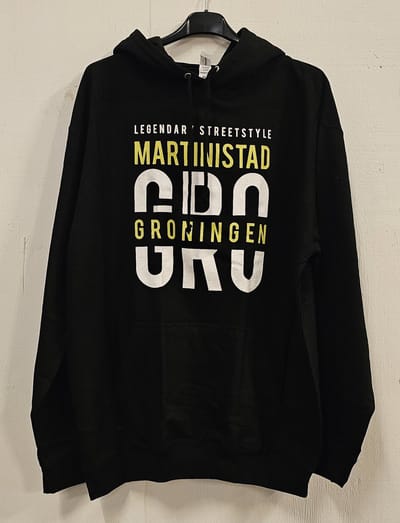 Tsk Studio Groningen - Hoodie heren - dames - capuchon - Original & vintage trui -zwart - Maat XL