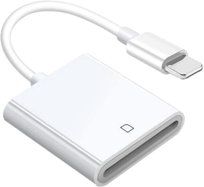 Oneay Lightning naar SD-kaartlezer voor iPhone – SD-geheugenkaartlezer adapter voor foto’s en video’s – Geschikt voor wildcamera’s, camera’s en geheugenkaarten – Eenvoudige gegevensoverdracht zonder app