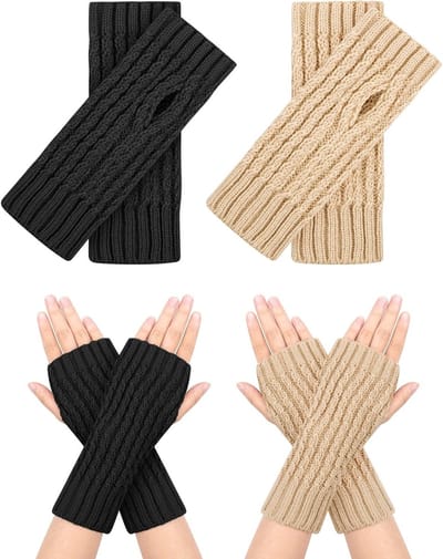 Vingerloze Handschoenen met Duimopening - Thermische Polswarmers voor Winter, Unisex, 7x20cm, Ideaal voor Buitenactiviteiten en Koude Dagen