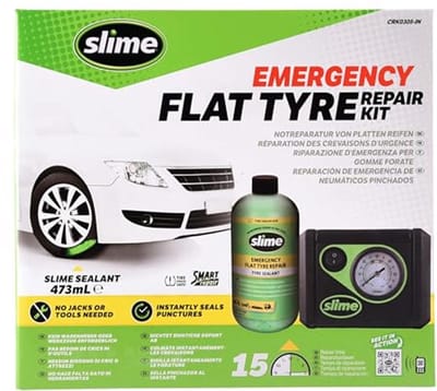 Reparatiemiddel voor Lekke Banden - Slimme Noodset met Afdichtmiddel en Bandenpomp voor Auto's