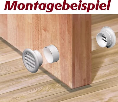 Ventilatierooster Kunststof Wit Ø 50 mm voor Toevoer en Afvoerlucht in Deur of Muur