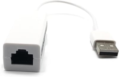 Netwerk Adapter - USB naar LAN - Internet Verbinding - Universele Compatibiliteit - 10 cm Kabel - Wit