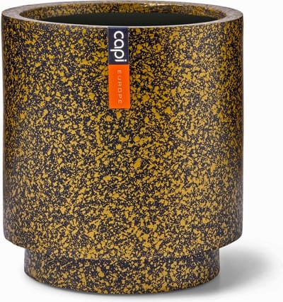 Capi Europe - Vaas cilinder Terrazzo Gold - 11x12 - Goud - Opening Ø10 - Bloempot voor binnen - 5 jaar garantie - BTZG312