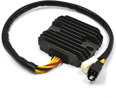 Motorfiets Spanningsregelaar - Stroom Gelijkrichter - Motoronderhoud - Metaal Constructie - 12V DC - Zwart