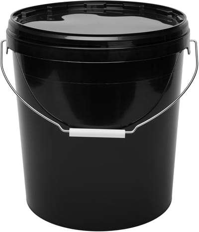 1x Garronda Emmer Met Deksel - 16 L - Verpakkingsemmer - Emmertje - Rond - Zwart GD-PL-BIS-Black