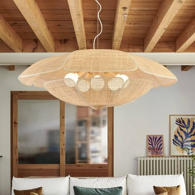 MARKET SET hanglamp Coquillage, 110 cm, naturelkleurig rotan