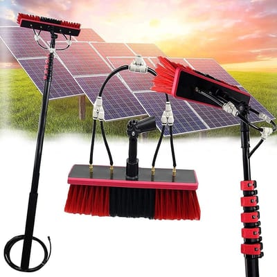 Raamreinigingsset Telescoop - Glazenwasser Stok - Hoge Ramen Schoonmaken - Watergeleidende Stang - 108 m - Zilver