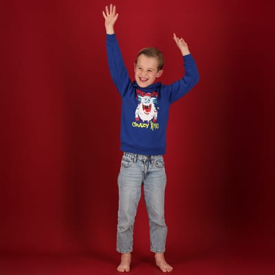 Kerst Hoodie kinderen - Blauw - Maat 92/98 - kersttrui jongens - kersttrui meisjes - kerst trui kinderen - kersttrui kinderen