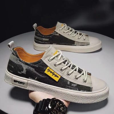Chaussures décontractées tendance pour hommes Chaussures plates pour hommes à la mode et polyvalentes Chaussures d'été et de printemps pour hommes Chaussures décontractées en toile pour hommes Chaussures tendance pour hommes 44