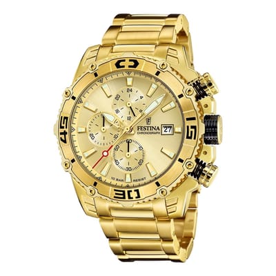 Festina F20492/1 Heren Horloge - Chronograaf - Mineraalglas - Roestvrijstaal/Staal - Ø 48.5 mm - Quartz - Vouw/Vlindersluiting - 10 ATM (zwemmen)