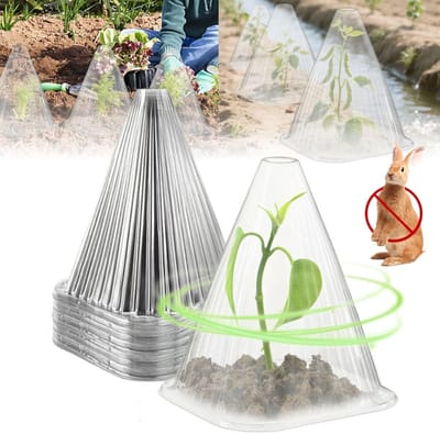 30 stuks - Kegelvormige isolatiehoes voor zaailingen - Plantenhoes voor tuinbouwkas - Transparante tuinklokhoes - Klokvormige plantenhoes - Beschermhoes voor zaailingen - Ademende transparante zaailingbox - Speciaal voor de tuinbouw