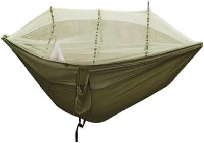 Kampeer Hangmat - Buitenbed - Ontspanning Buiten - Met Klamboe - Breed - Verschillende Kleuren