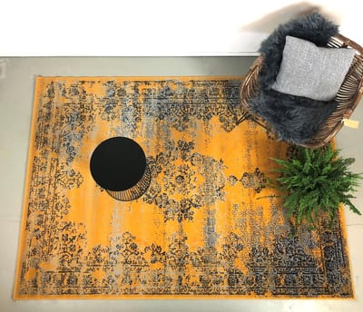 Vintage Vloerkleed Bloom - Okergeel - EVA Interior - 160 x 225 cm - (M)