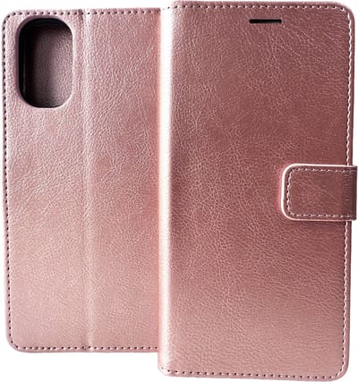 Bookcase Rosé Goud Geschikt voor Motorola Moto E32 / E32s - portemonnee hoesje - ZT Accessoires
