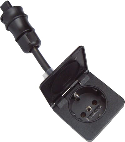 VETUS Quick Connect zwarte Schuko wandcontactdoos 16A, inbouw | EOQW1NFB