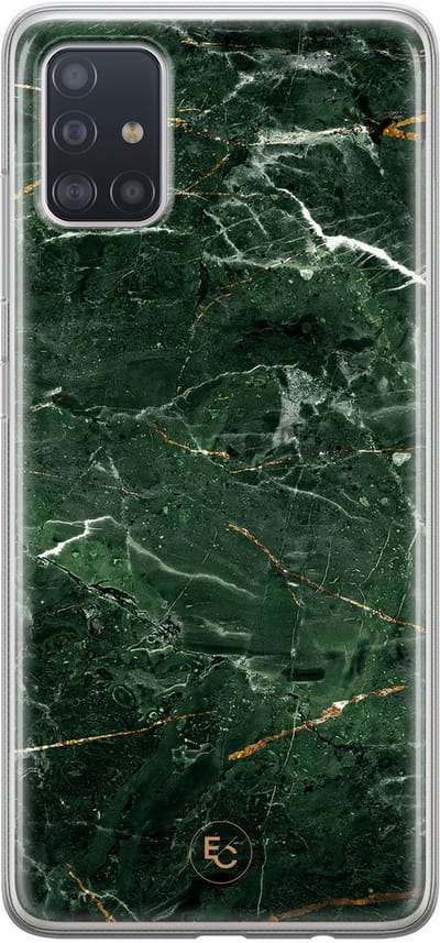 Hoesje geschikt voor Samsung Galaxy A71 - Marble jade green - Soft Case - TPU - Marmer - Groen - ELLECHIQ