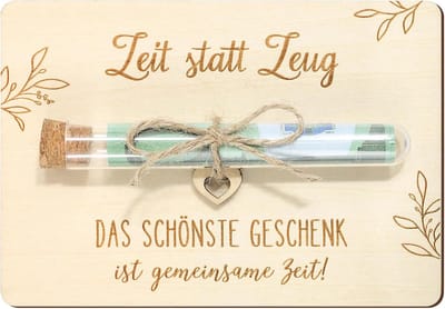 Houten Geschenkdoos met Reageerbuisjes voor Geldcadeaus en Cadeaubonnen - Uniek Presentje voor Kerst, Verjaardag of Bruiloft